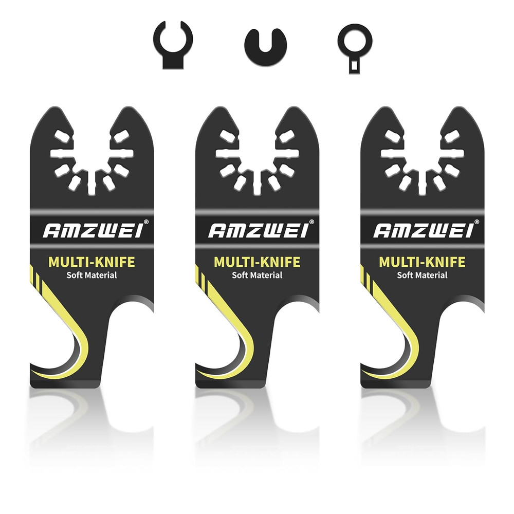 3PCS Hook Knife Oscillating Multi Tool Blade, Hook Push Pull Scraper Saw Blades