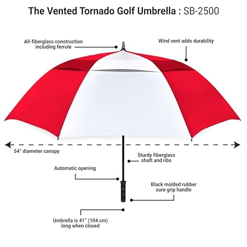 The Vented Tornado 64" Large Oversize Windproof Automatic Open 64 inch, Gray