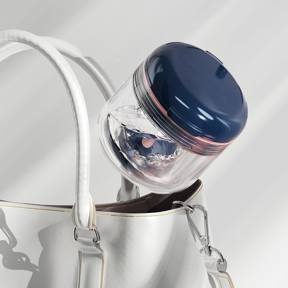 Aidarmoll Retainer case, Denture Bath Cup，Retainer Cleaner Case Blue