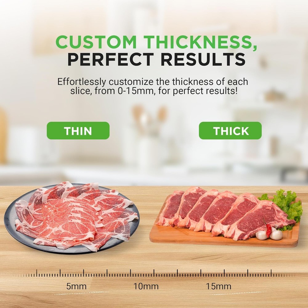 200W Automatic Electric Meat, Deli & Bread Slicer with Adjustable Thickness