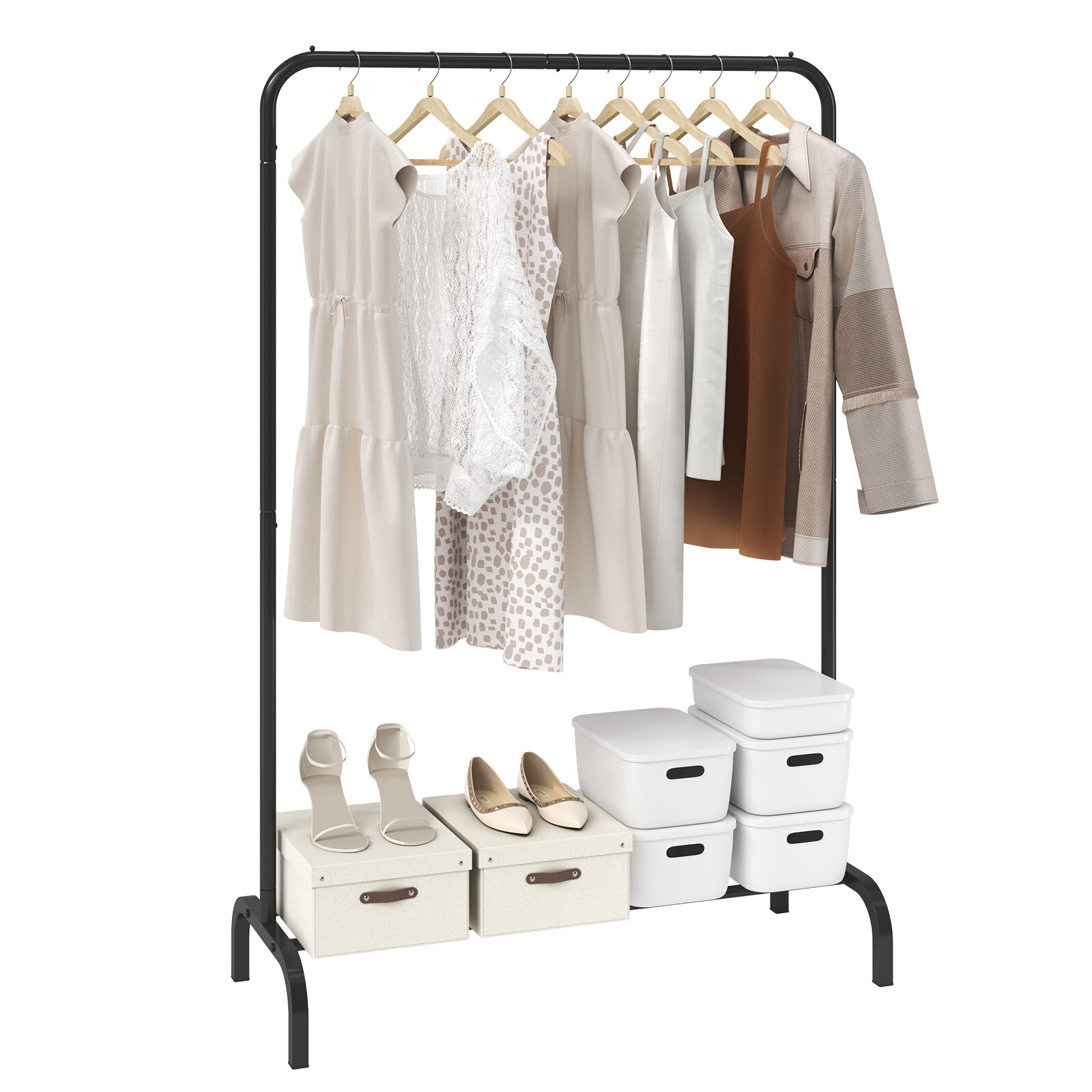 VEVOR Clothes Rack Heavy Duty Clothing Garment Rack with Hanging Rod Bedroom