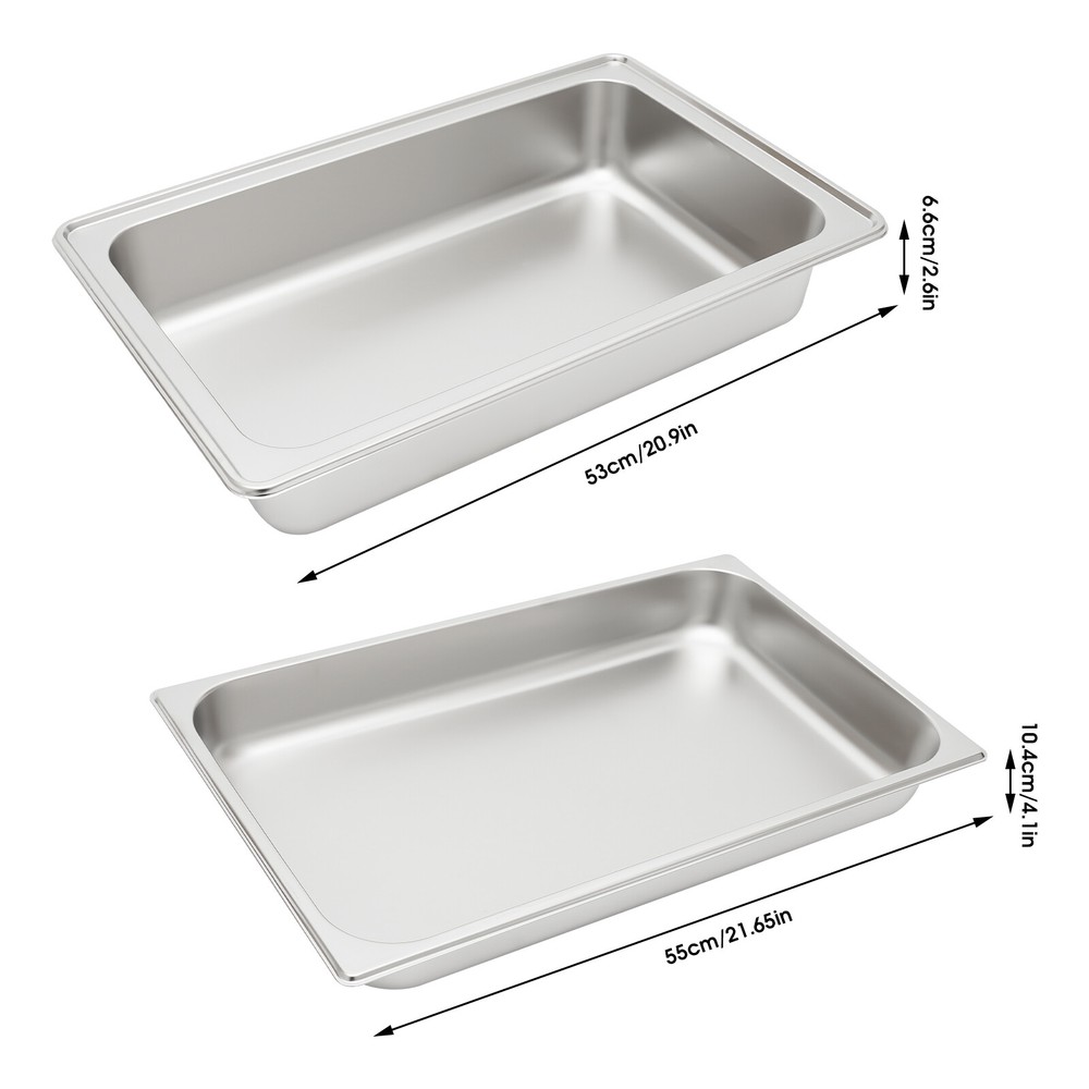 9L Buffet Server BBQ Chafing Dishes Rectangular Stainless Warming Trays Kitchen