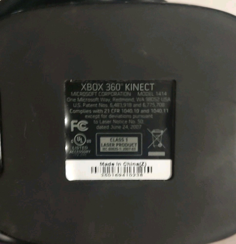 Microsoft Xbox 360 Kinect Model 1414 Black USB (Working/Tested)