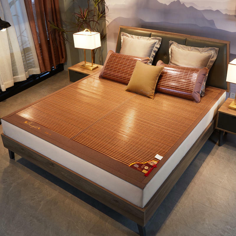 2025 Bamboo Mat Folding Active Printing Cool Mat For Summer Double Faces King