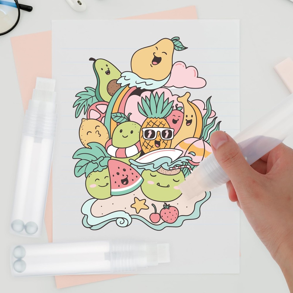 4 Pcs Refillable Paint Pens Empty Graffiti Markers transparent