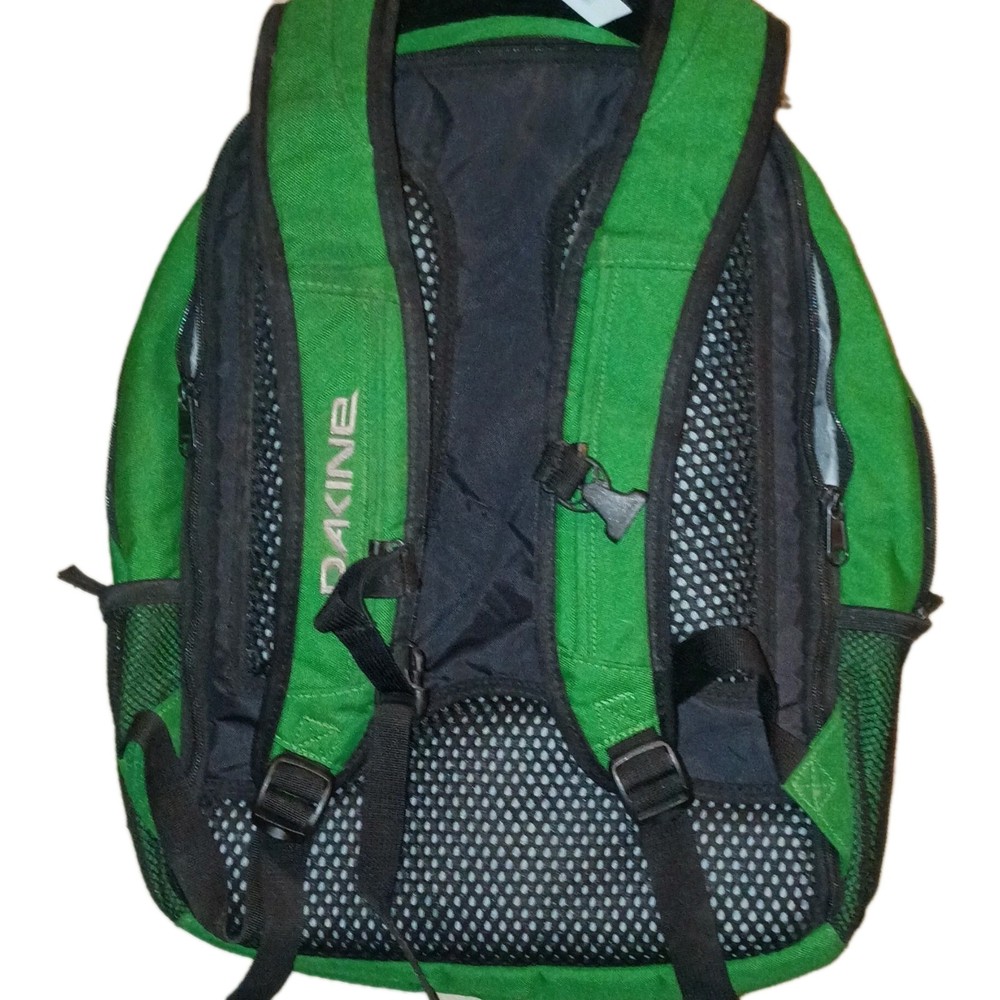 DAKINE Hiking Backpack Green/Black Polyester Zip Padded Mesh Back Panel