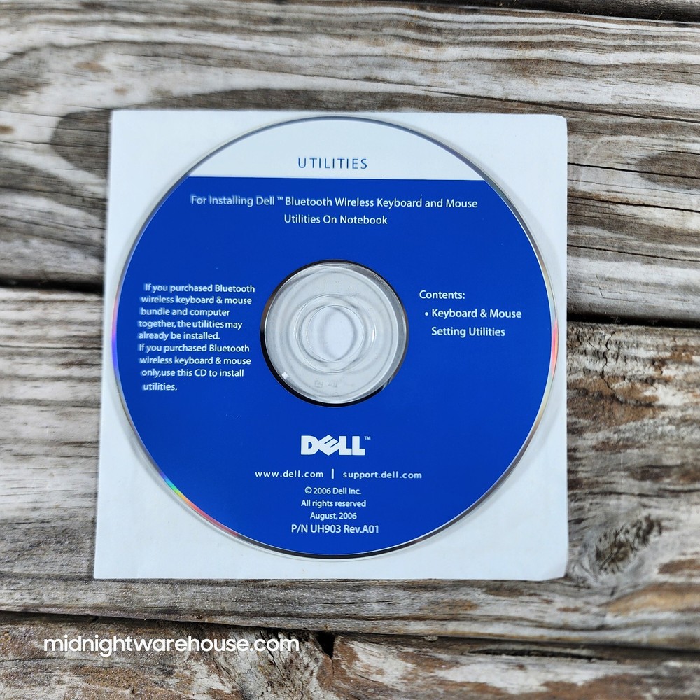 Dell Bluetooth Wireless Keyboard & Mouse Utilities on Notebook Install CD UH903