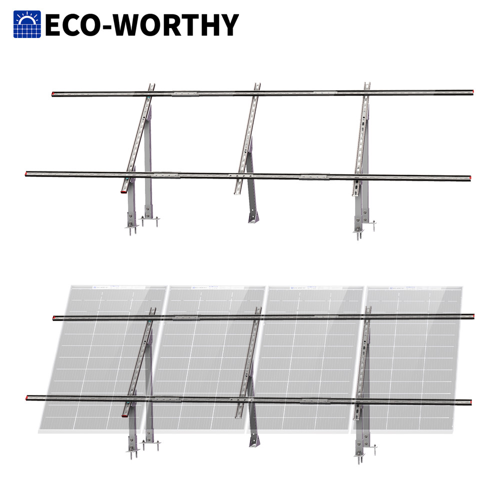 ECO-WORTHY Adjustable Solar Panel Mounting Brackets Kit System for 4PCS Panels