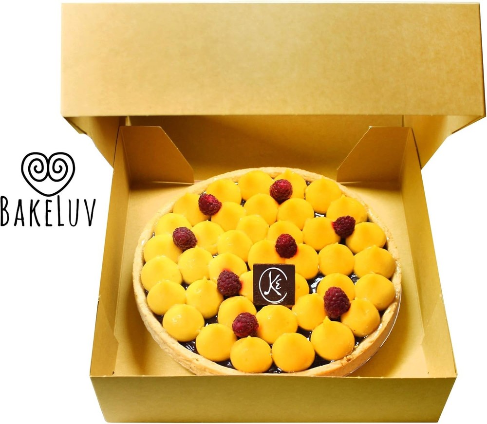 BAKELUV Bakery Boxes with Window | Brown, 25 PCS | 9X9x2.5 Cookie Boxes