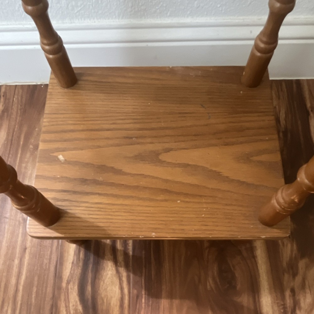 Traditional Wooden Side Table Brown Rectangular Raised Edge Lower Shelf Indoor