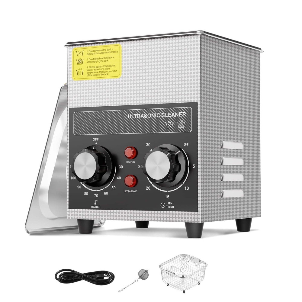 2L Ultrasonic Cleaning Device with Heating Function Timer & Basket 60W Cleaning