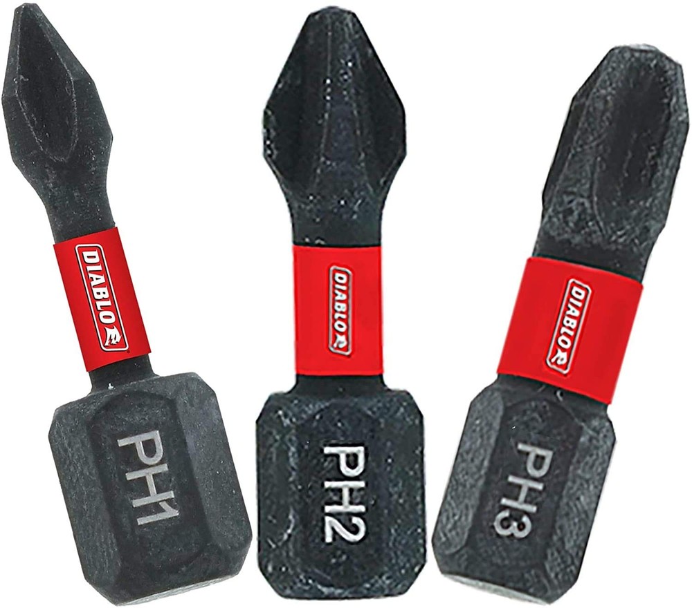 Diablo DPHV1-S3 1" Assorted Phillips Drive Bits (3-Piece)