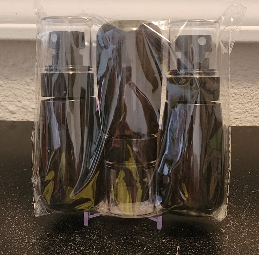 Black Travel Size Spray Bottles 3pc