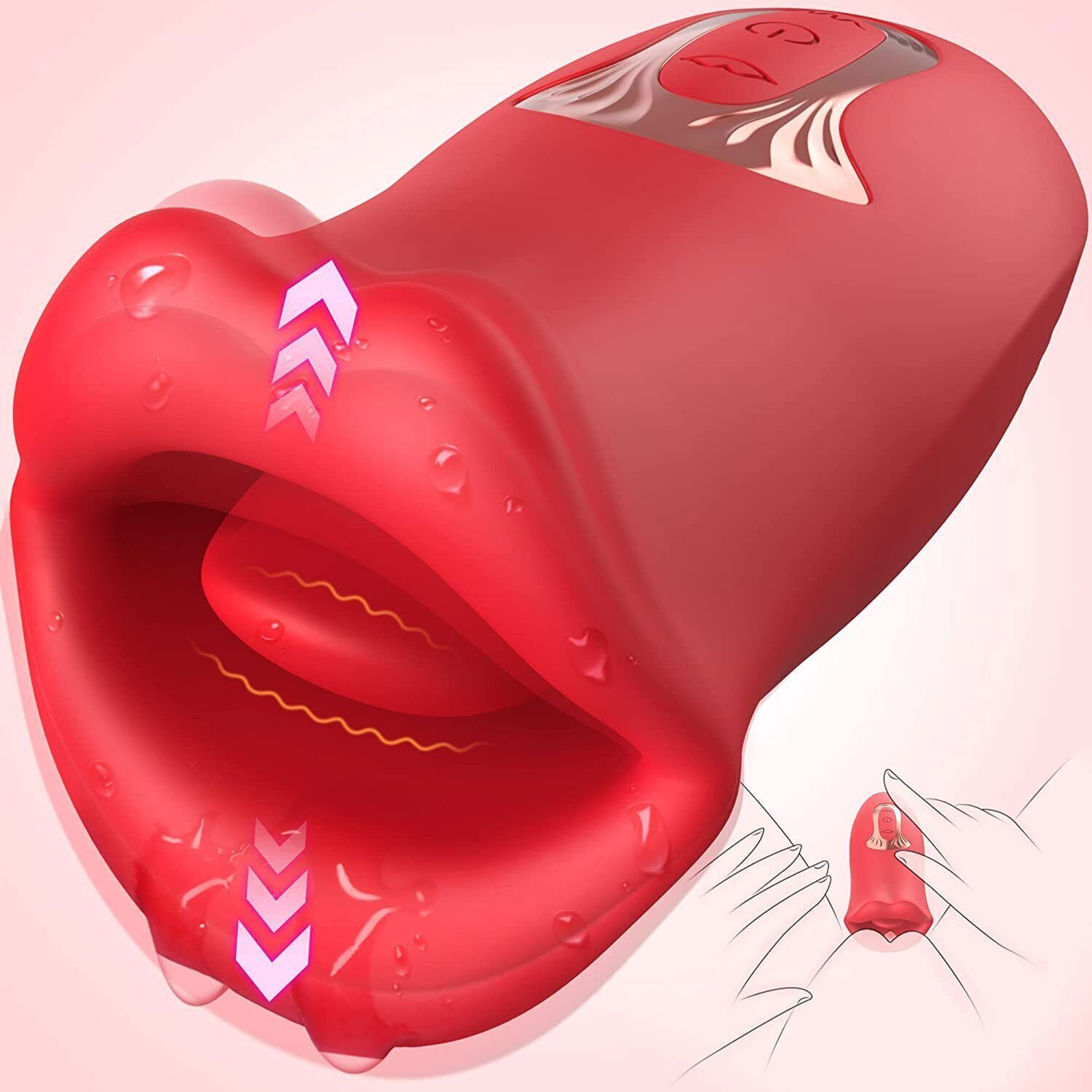 Rose Sucking Vibrator Oral Clit Tongue Licking G-Spot Dildo Sex Toys For Women