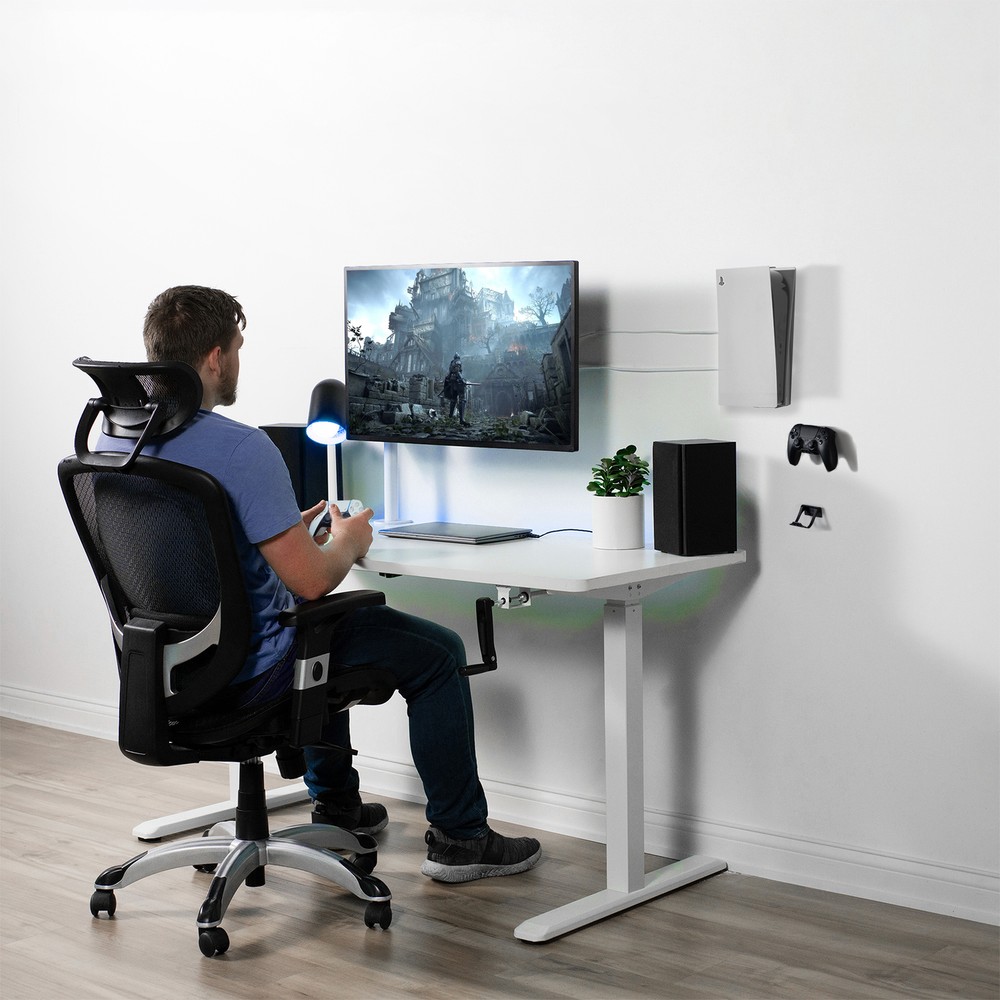 VIVO Black Steel Wall Mount Designed for PS5 Console, 2 Controller Mounts