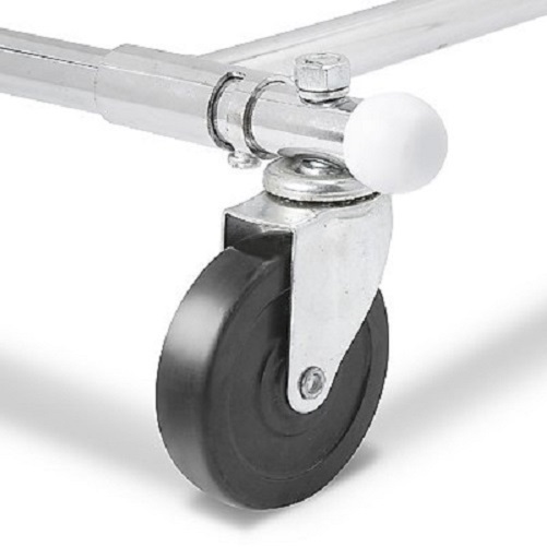 Clothing Rack Rolling Folding Single Bar Rail Salesman Sample Garment Display