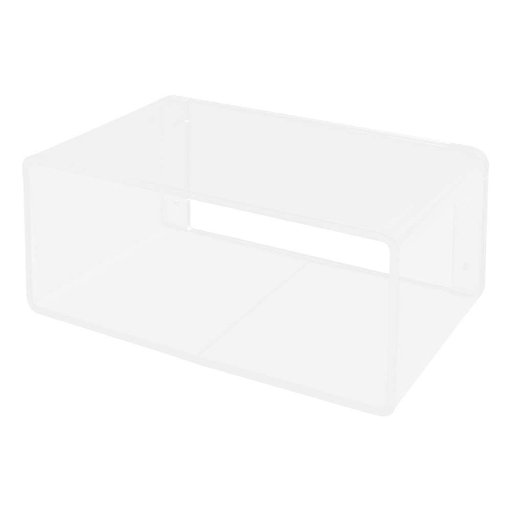 2Tiers Clear Acrylic Wall-Mounted Bedside Table Rectangular Floating Nightstand