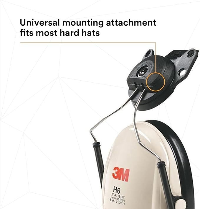 3M H6P3E/V Cap Mount Ear Muffs Construction Hard Hat Attachment Noise NRR 21 dB