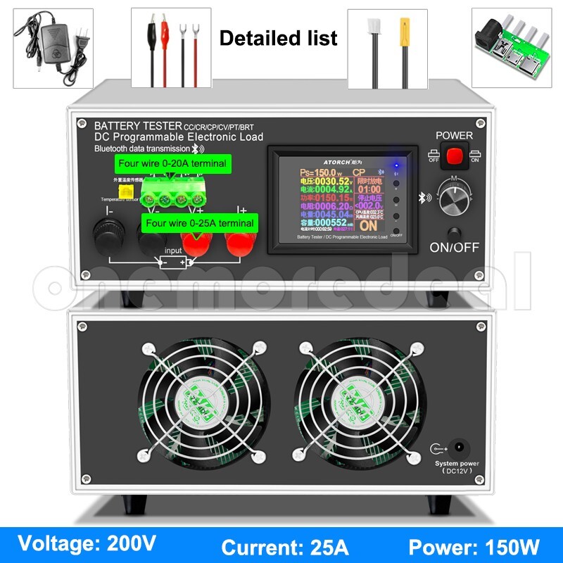 DLB450 Battery Tester DC Programmable Electronic Load CC/CR/CP/CV/PT/BRT 200V
