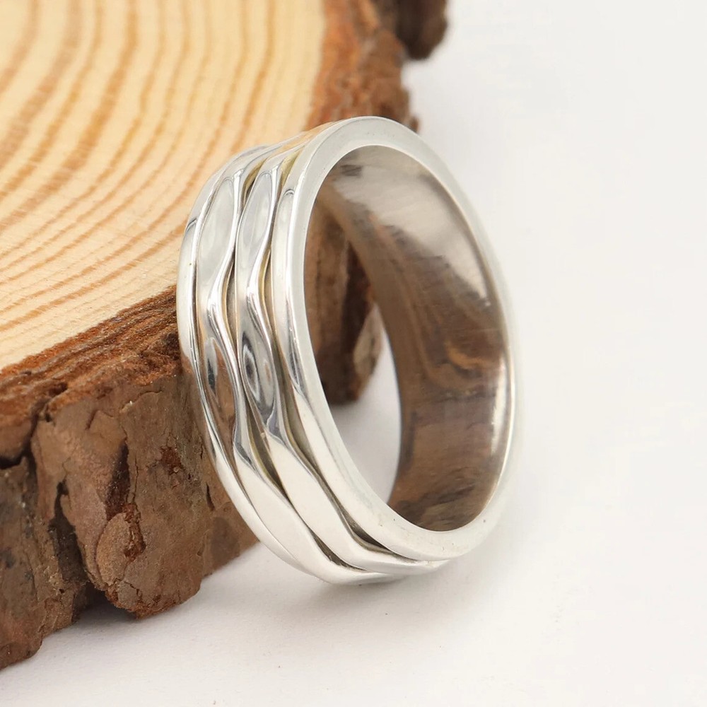 Heavy Spinner Ring Solid 925 Sterling Silver Statement Handmade Ring All Size
