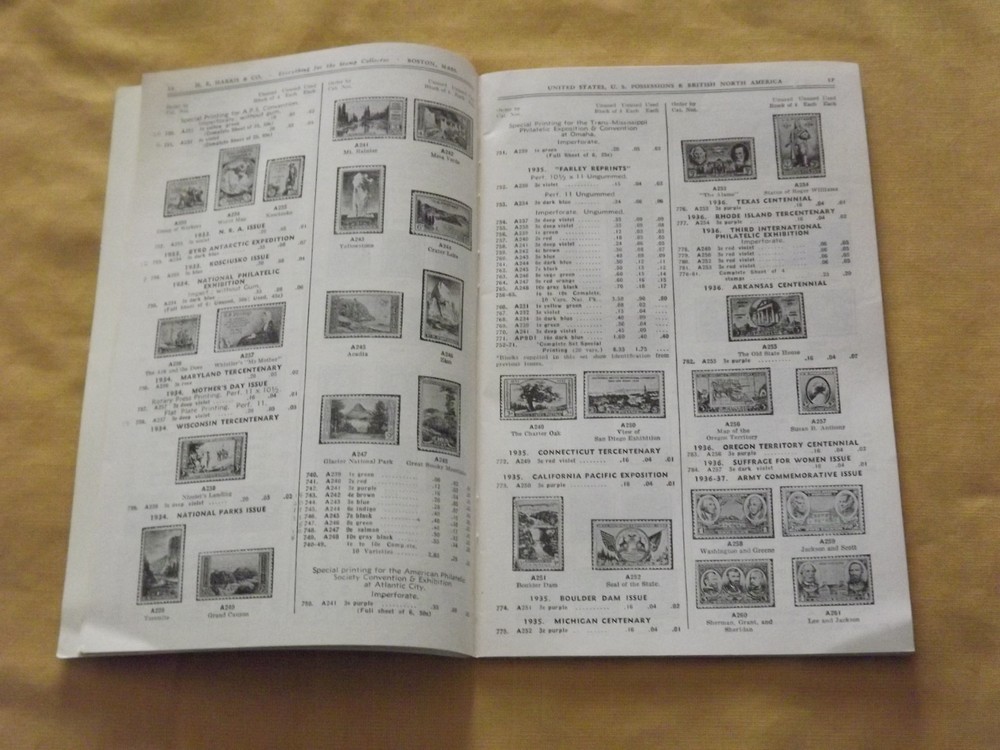 VINTAGE 1939 UNITED STATES US POSSESSIONS HE HARRIS STAMP CATALOG