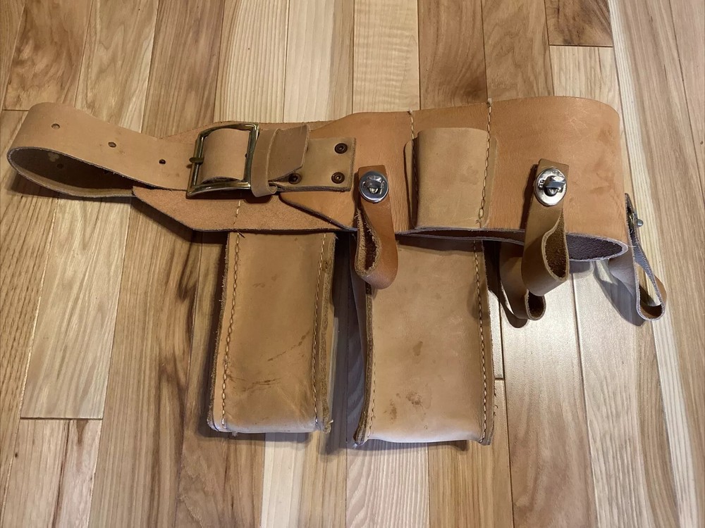 Buckingham Heritage Lineman Pole Climbing Leather Belt Model 1336 4 Loop NICE