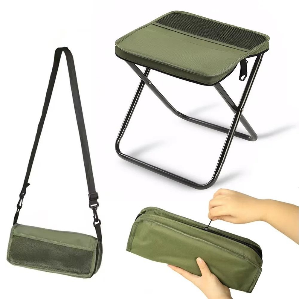 Portable Foldable Camping Stool Lightweight Compact Chair Backpack Outdoor