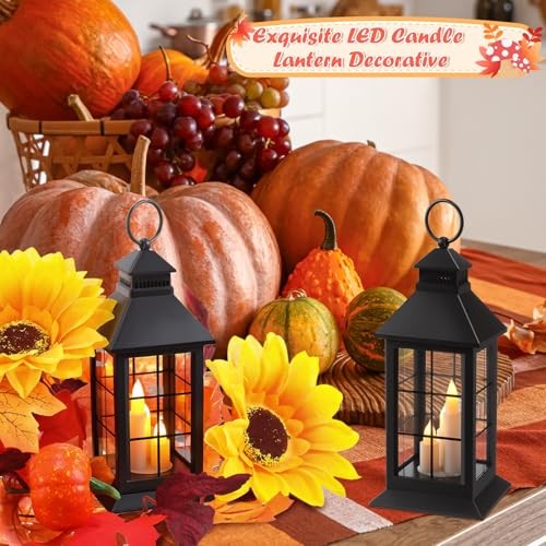 Pack Fall LED Candle Lantern Decorative Indoor & Outdoor Fall Decorations for 2