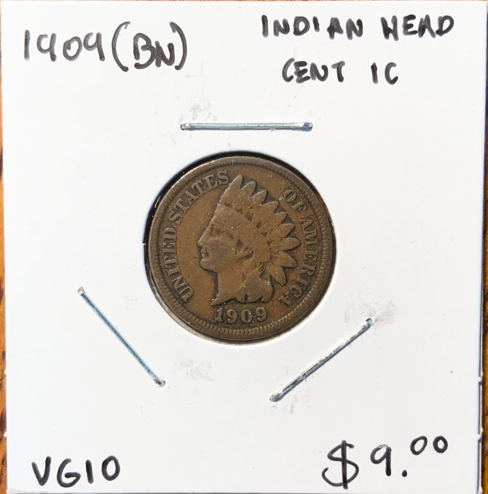 1909 United States Indian Head Cent 1C (BN)