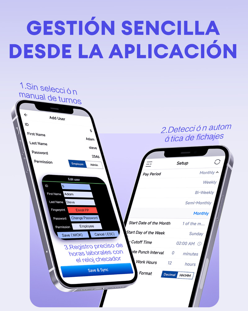 NGTeco TC4 Time Clock Cloud-Based 2.4G WiFi Customization Rule Clock in Machine