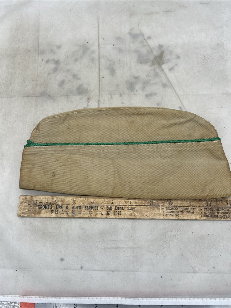WW2 US Army Unassinged Piped Overseas Cap Khaki (FF89