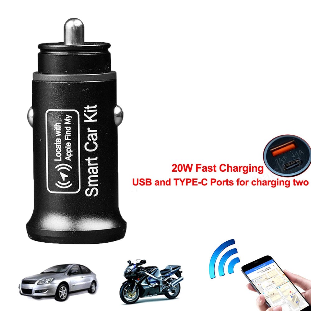 Car Charge GPS Locator Tracker 20W USB Phone Charger With Find My Apple App NEW