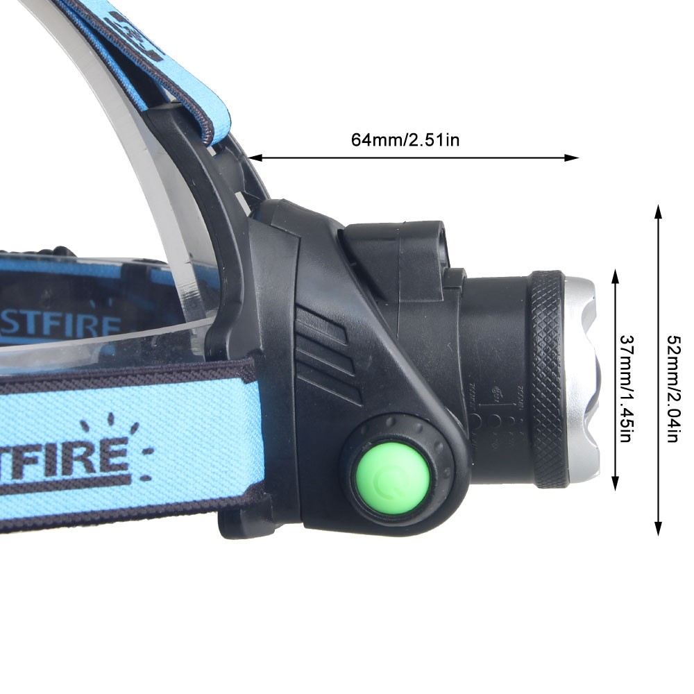 Sensor LED Headlamp Worklight Torch Green Light USB Charging Zoomable Head Lamp