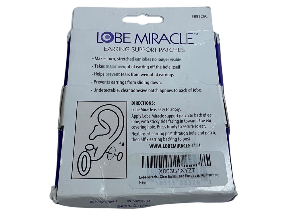 Lobe Miracle Earring Support Patches - 60 Patches Pack