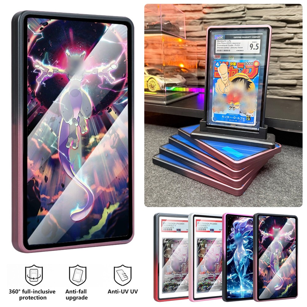 Magnetic Metal Slab Protector Case Gradient Color for PSA Graded Cards Stackable