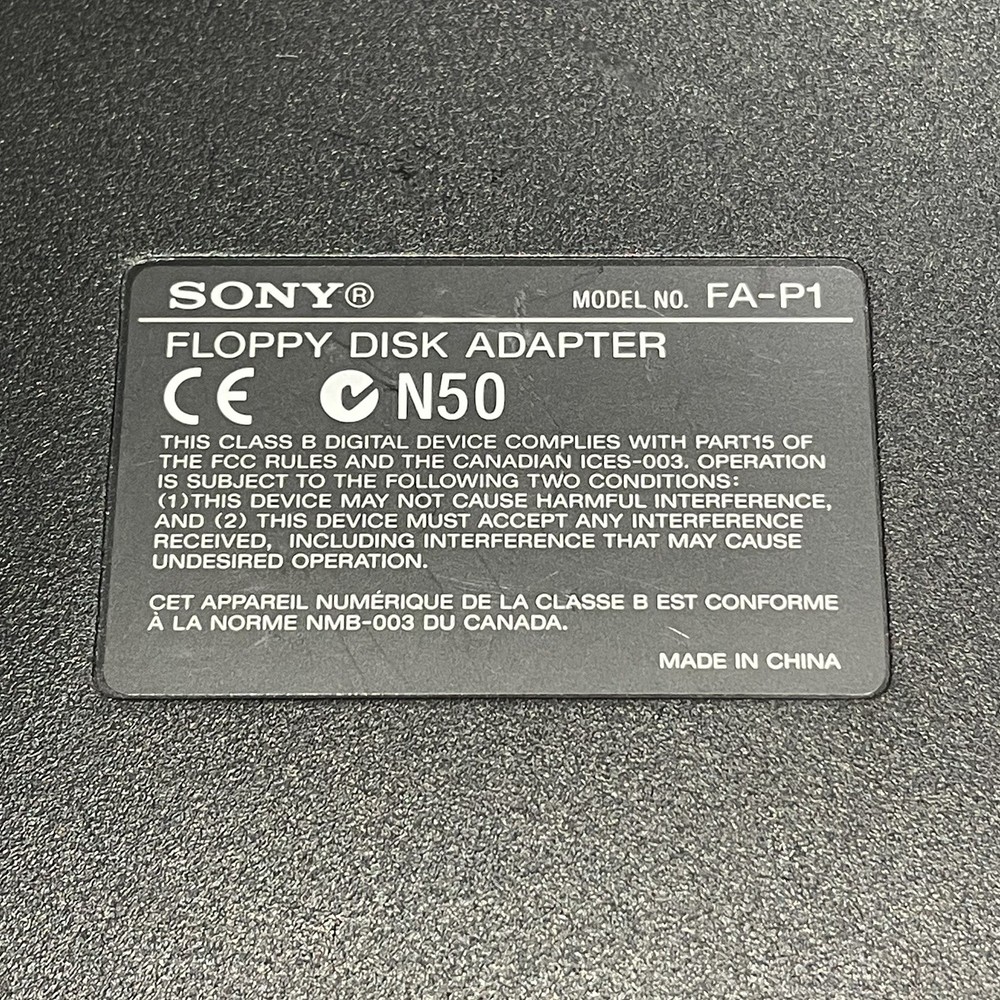 Sony FA-P1 External Floppy Disk Drive With PCMCIA Adapter