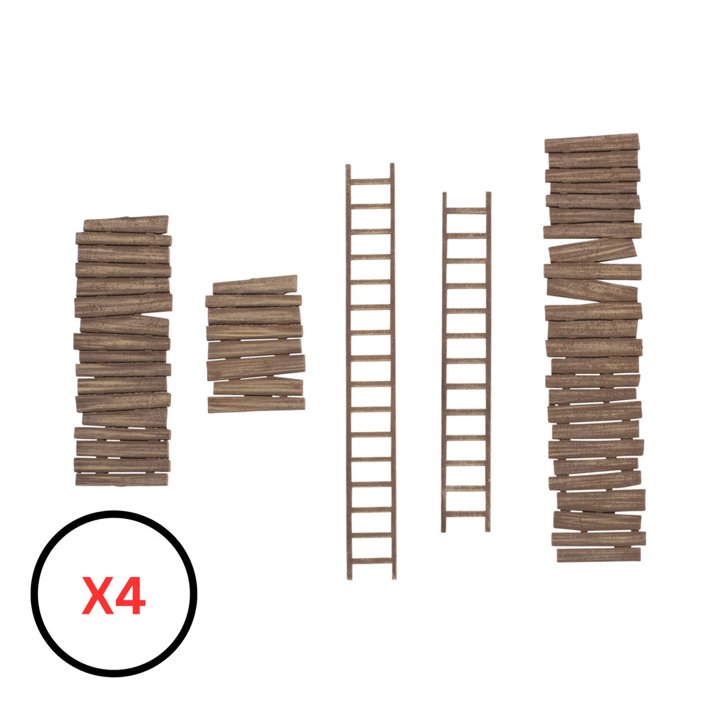 Pre-Painted MDF Terrain: Ladders and Walkways Pack