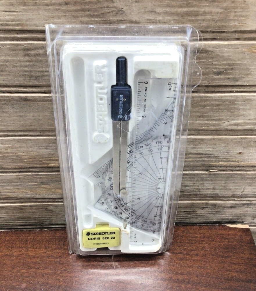 STAEDTLER Drafting Tools Compass Pencil Set - MISSING PEN & LEAD TUBE
