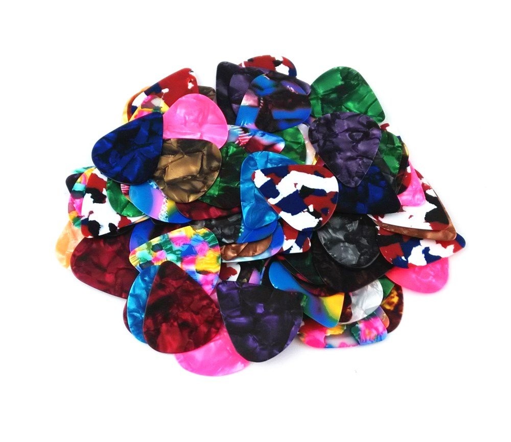 100pcs 0.46mm Colorful Guitar Picks for Guitar, Ukulele, Bass