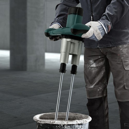 1800w Concrete Mortar Mixer Cement Grout Plaster Stirrer Double Paddle Mixer USA