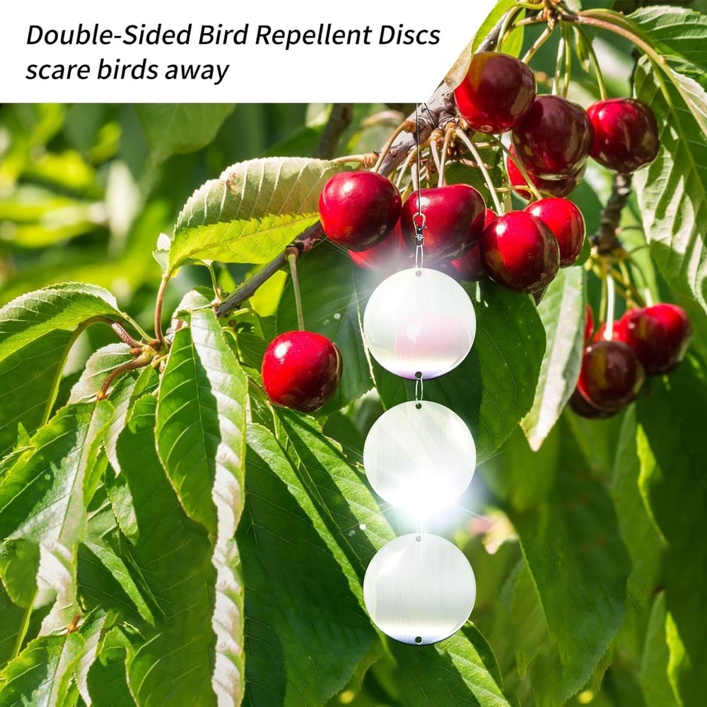 Durable Bird Reflectors - 24 Double-Sided Discs for Effective Deterrence