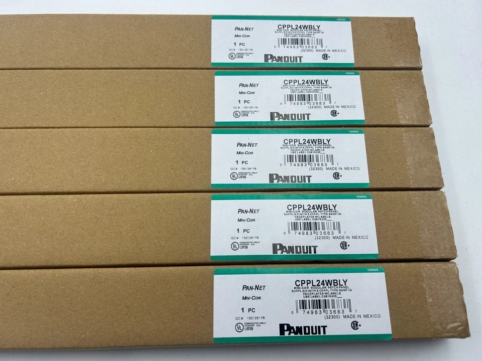 NEW Panduit Mini-Com Modular Patch Panel CPPL24WBLY 24-port Cat6 1U TX6 Series
