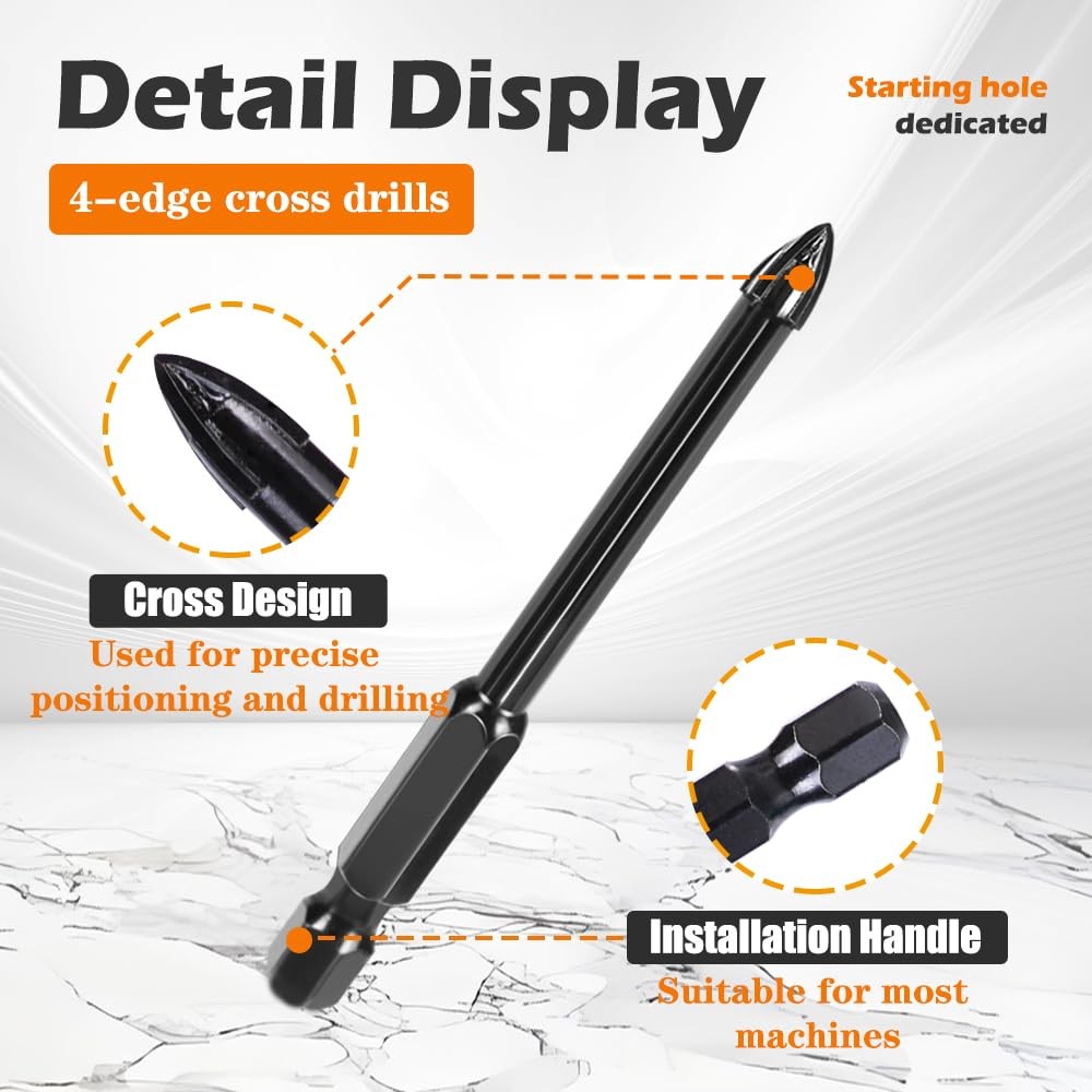 7 PCs Diamond Drill Bits Set, Versatile Tile for Ceramic Glass...