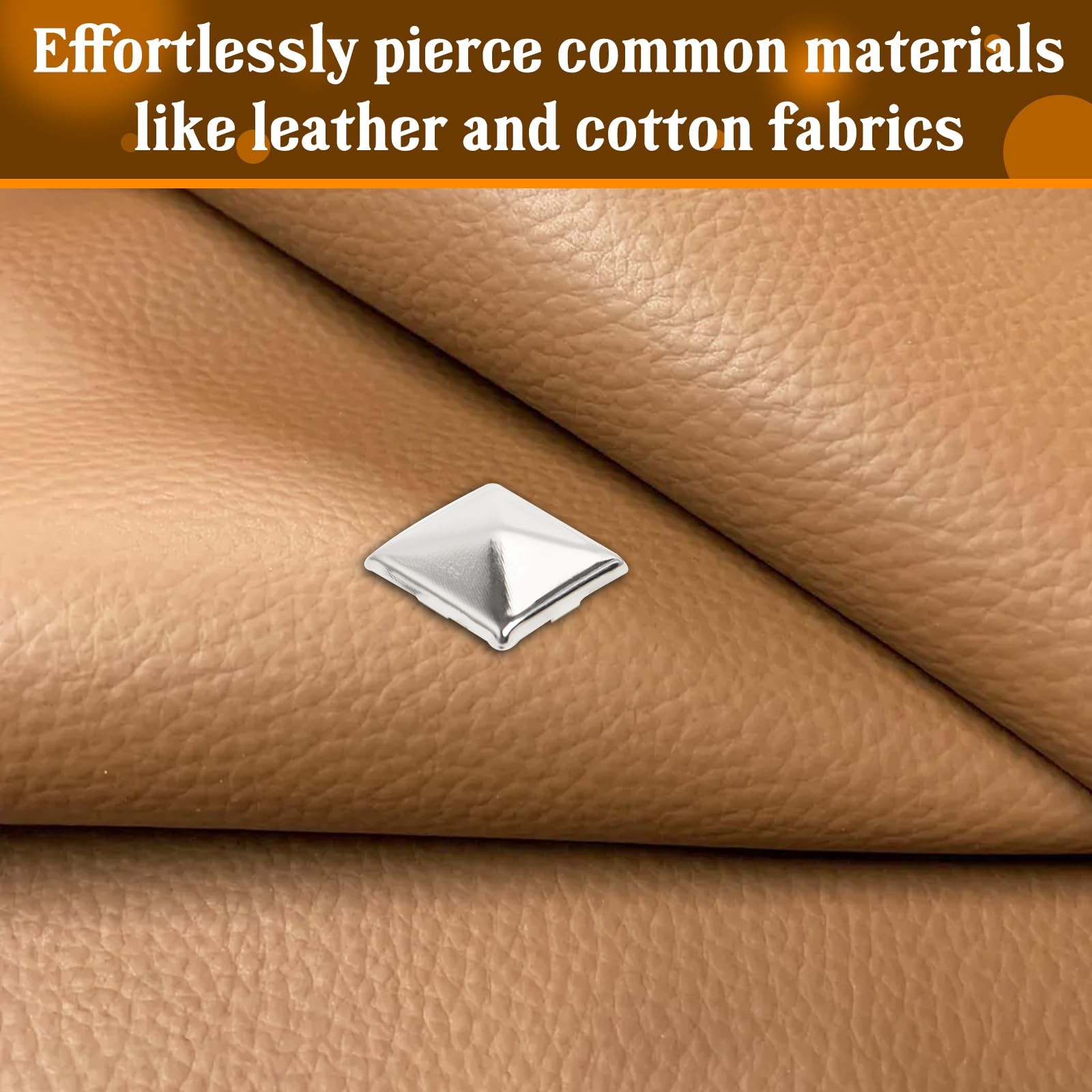 1000 Pcs 10mm Silver Studs for Clothing Four-jaw Square Punk Spikes Pyramid Stud