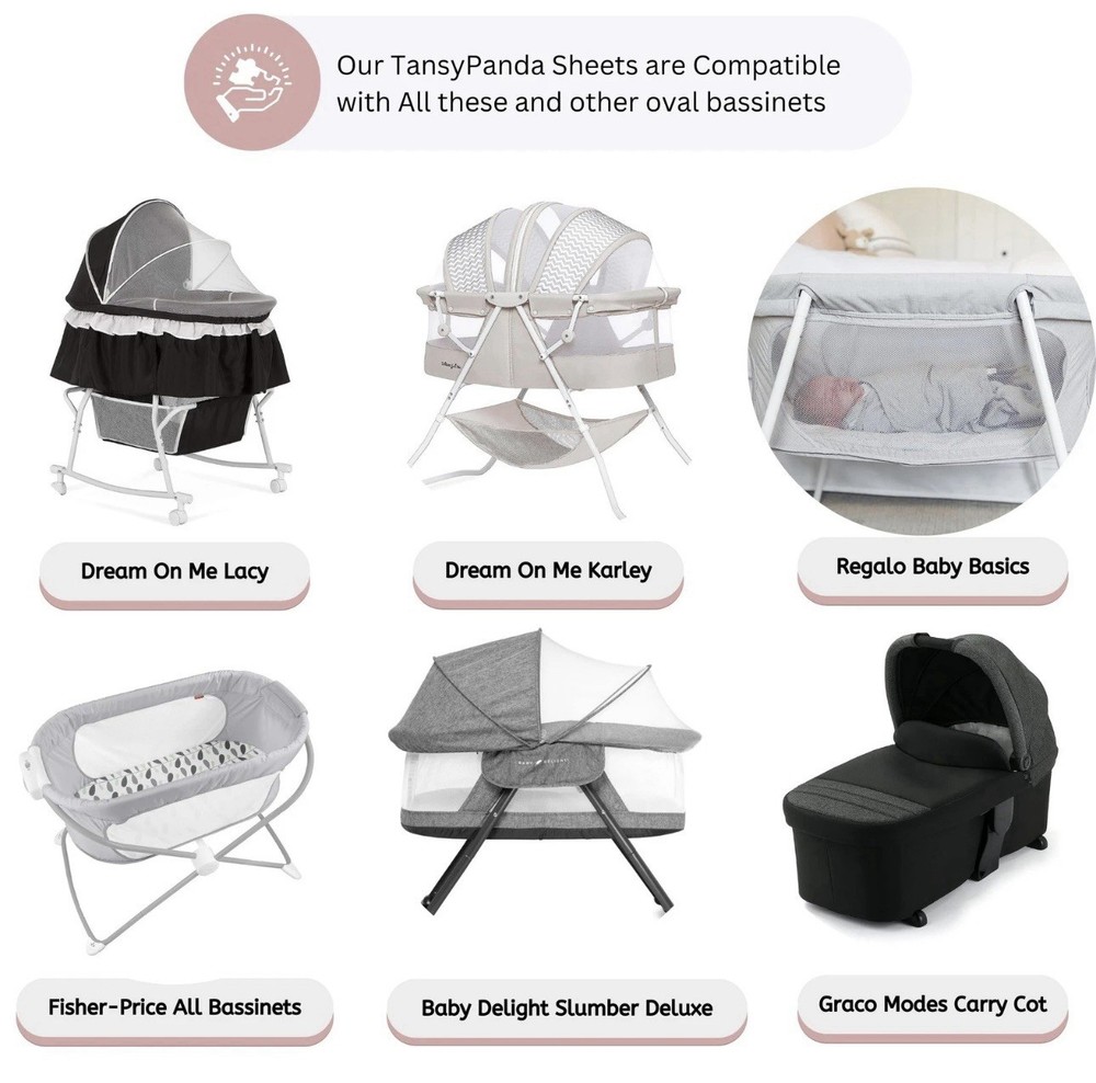 TansyPanda 3 Piece Bassinet Sheets