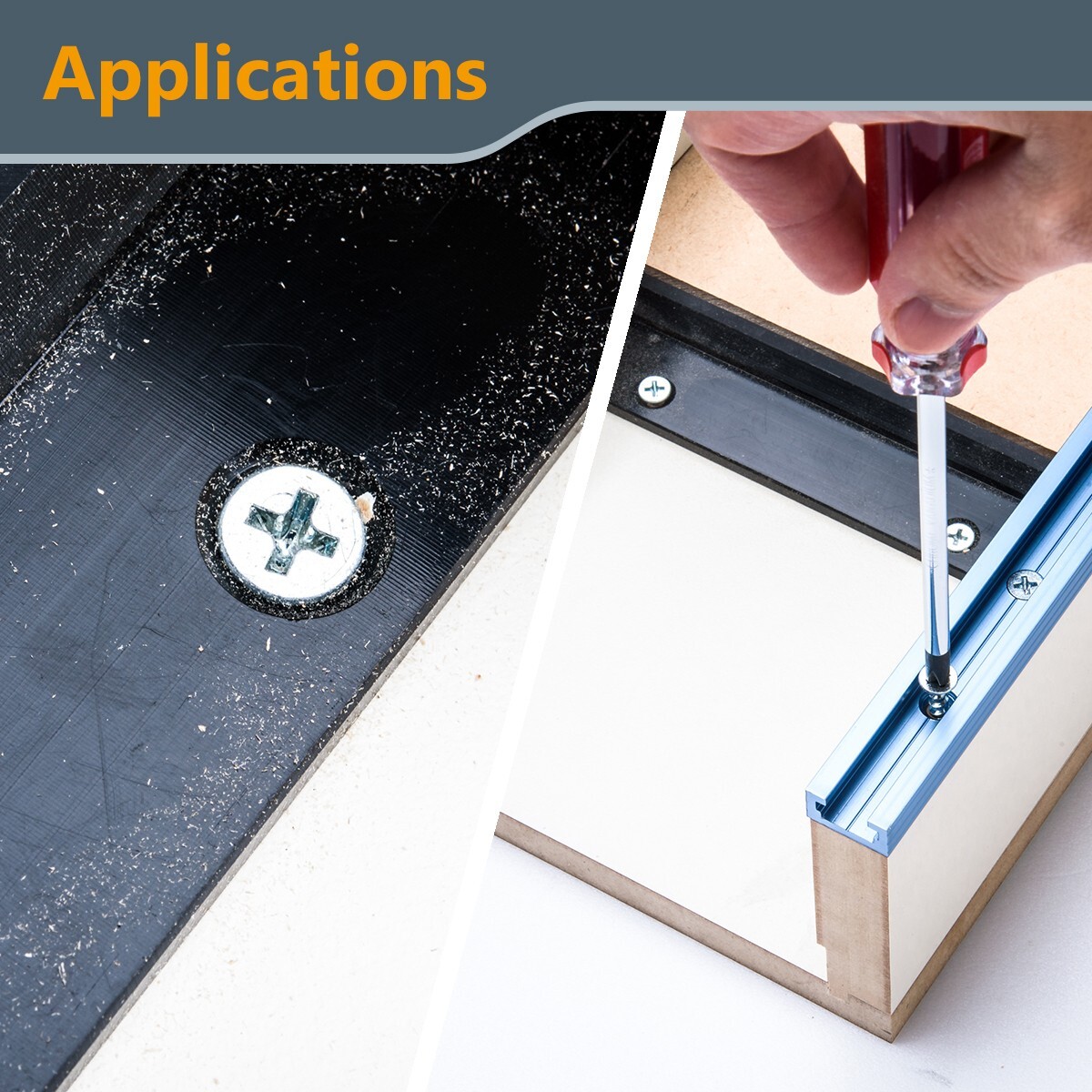 POWERTEC 71886 2 Pcs Double-Cut Profile Universal T-Track (48") Combo Set