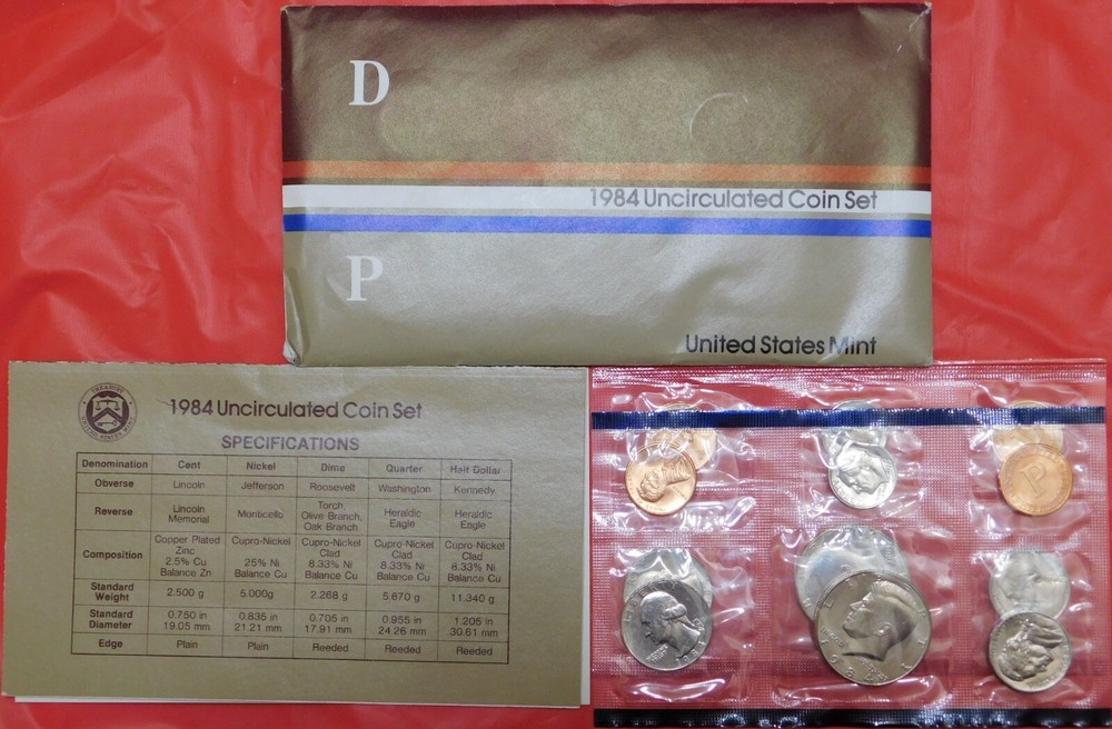 1984 P & D US Proof Like Set Plus COA & Envelope
