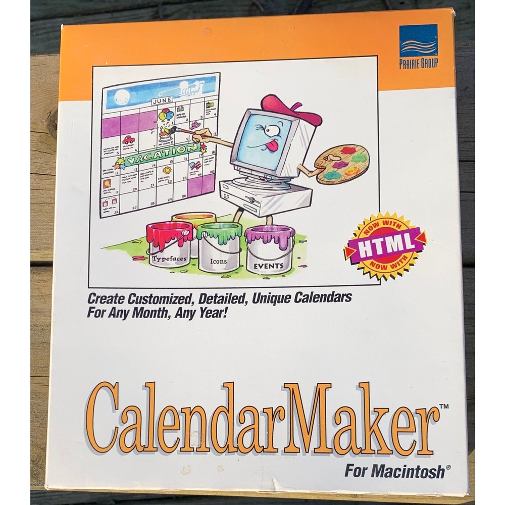 CalendarMaker Software for Macintosh by Prairie Group