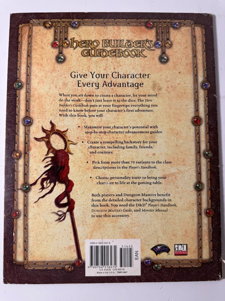 Dungeons & Dragons Hero Builder's Guidebook 3rd Ed d20 System Accessory 2000