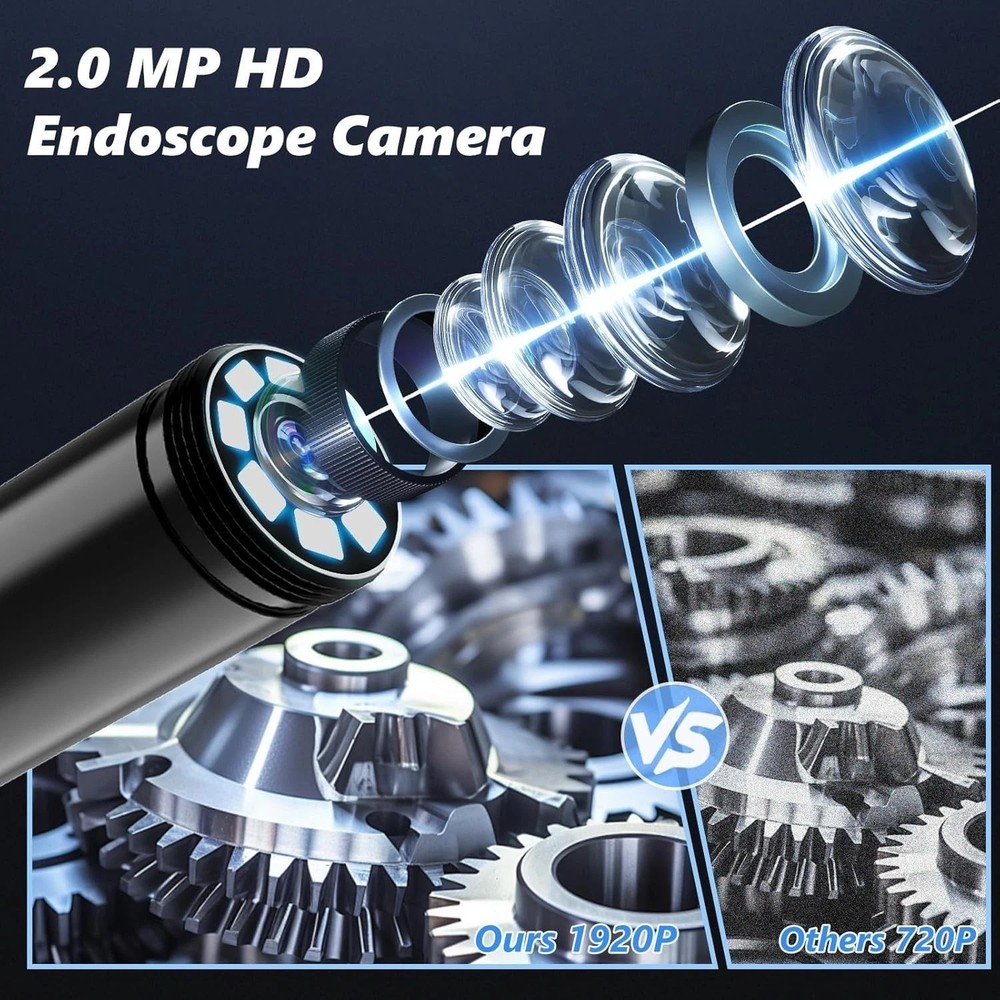 5M New Endoscope Camera with Light,1920P HD Borescope Camera for iOS ,Android US
